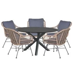 Garden Impressions Lucas Tuinset 6-delig - Gigi Tuintafel Ø140 Cm