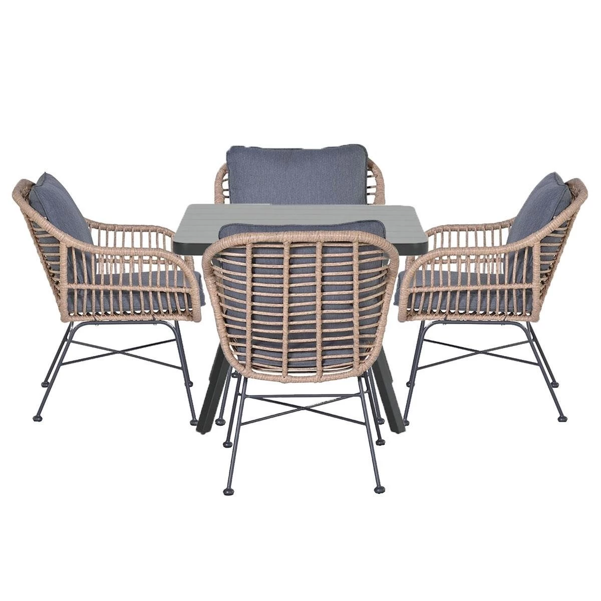 Garden Impressions Lucas Tuinset 5-delig - Mina Tuintafel 90x90 Cm