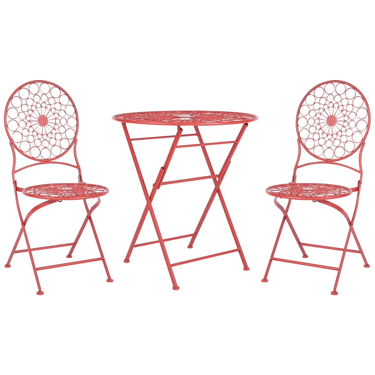 Beliani - SCARIO - Bistro Set - Rood - IJzer