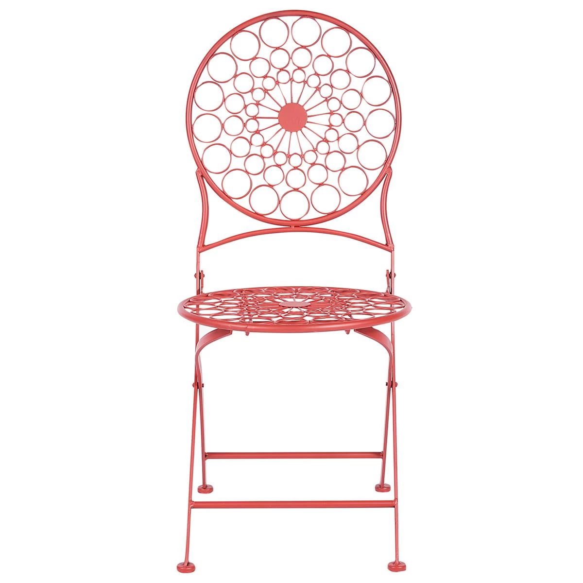 Beliani - SCARIO - Bistro Set - Rood - IJzer - Afbeelding 3