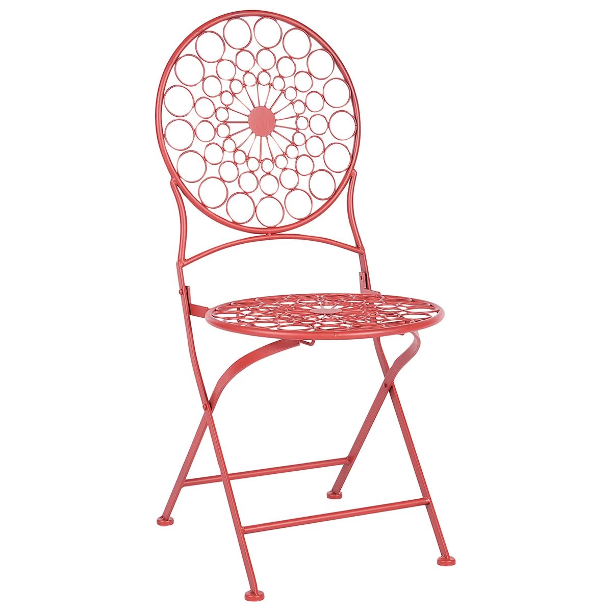 Beliani - SCARIO - Bistro Set - Rood - IJzer - Afbeelding 4
