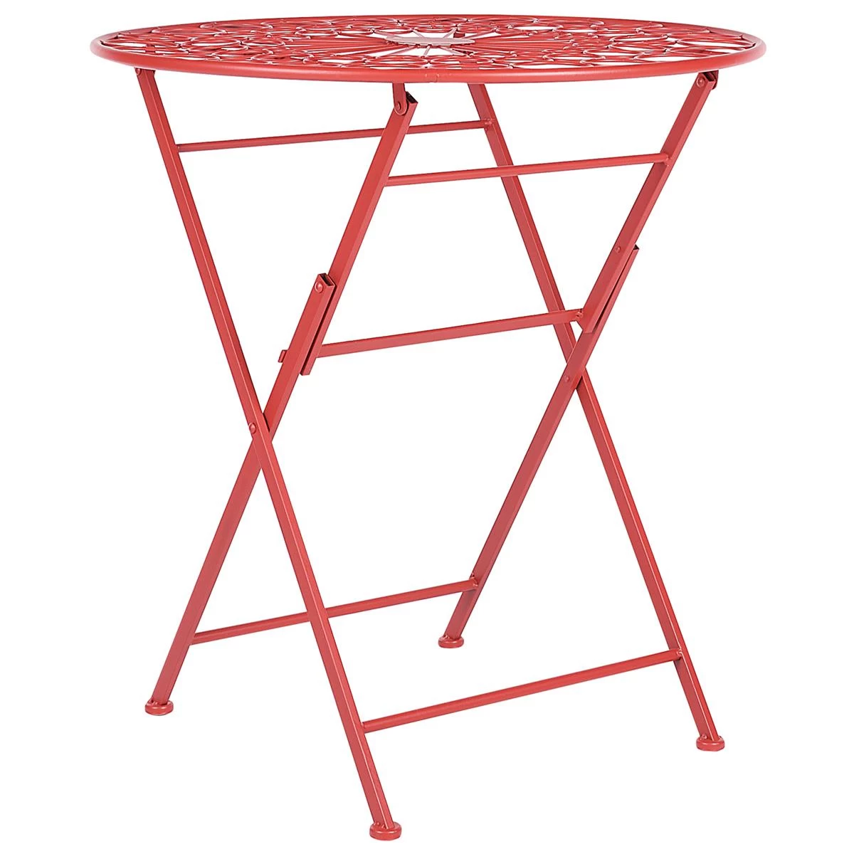 Beliani - SCARIO - Bistro Set - Rood - IJzer - Afbeelding 6