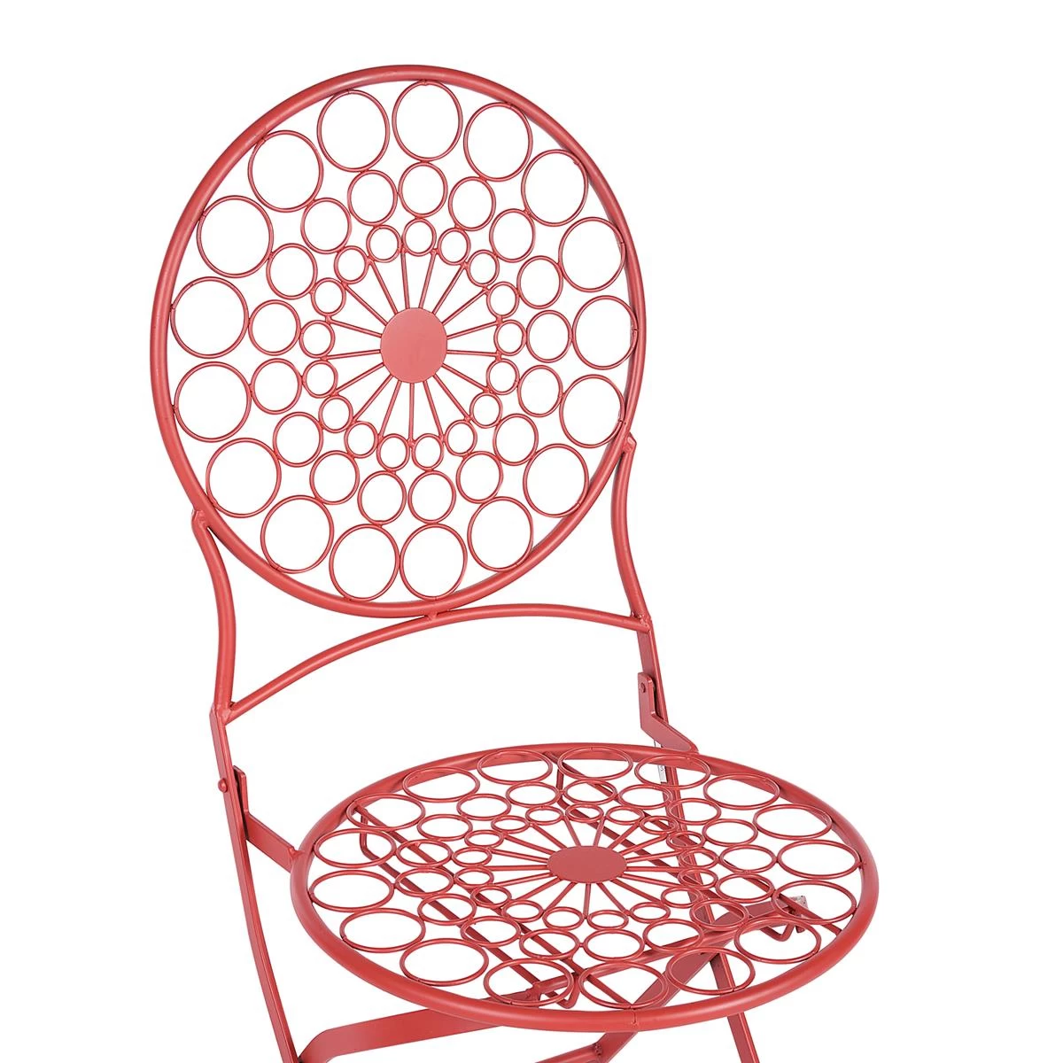 Beliani - SCARIO - Bistro Set - Rood - IJzer - Afbeelding 8