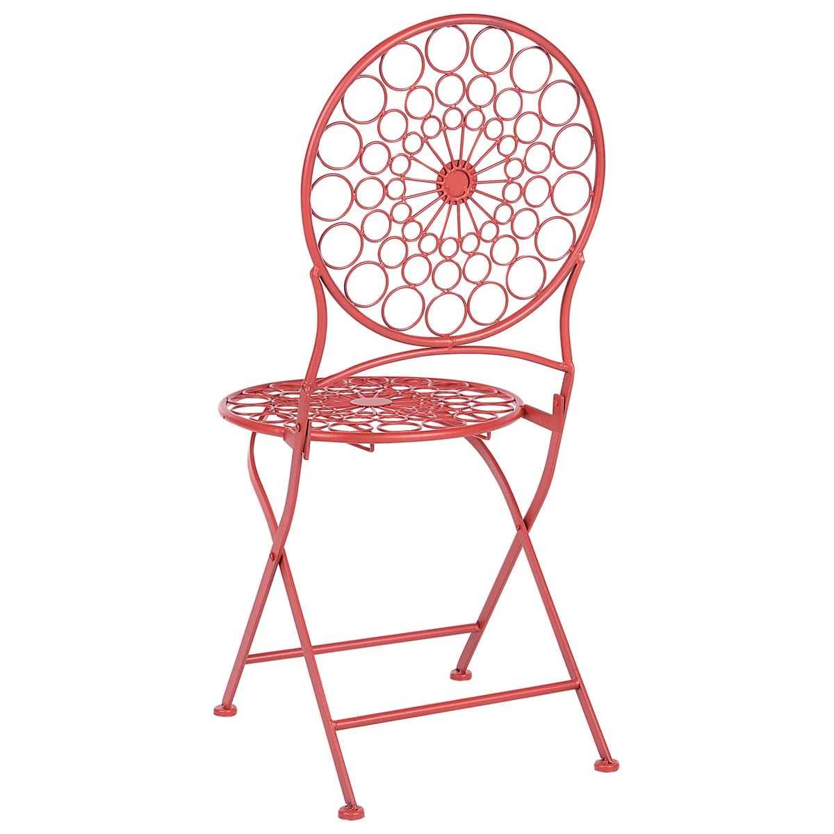 Beliani - SCARIO - Bistro Set - Rood - IJzer - Afbeelding 5