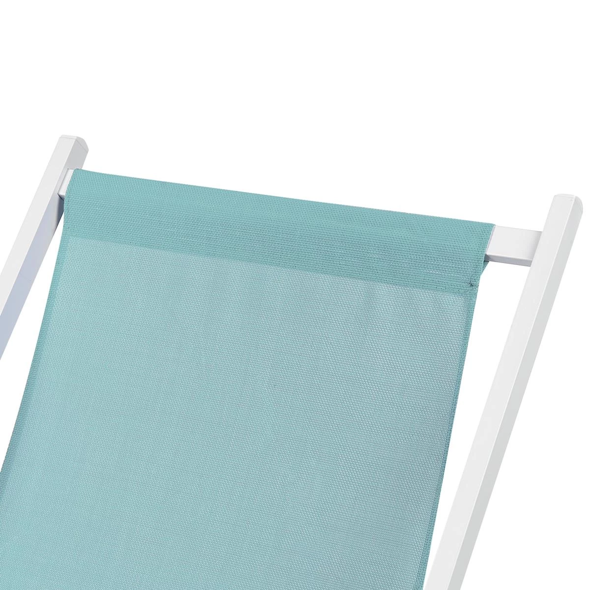 Beliani - LOCRI II - Ligstoel - Blauw|Wit - Synthetisch Materiaal - Afbeelding 6