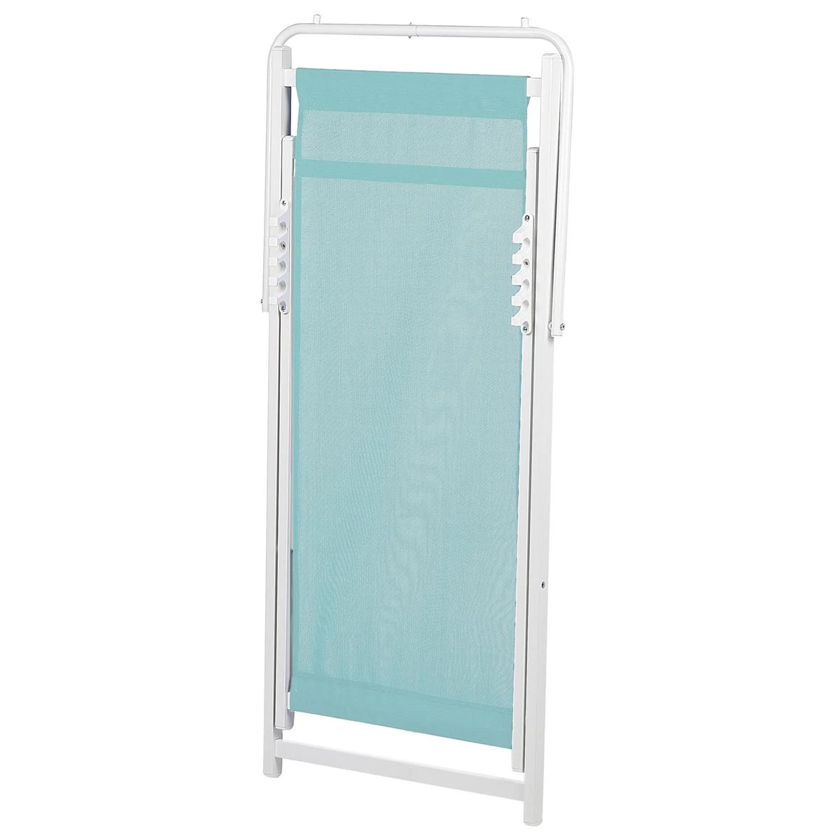 Beliani - LOCRI II - Ligstoel - Blauw|Wit - Synthetisch Materiaal - Afbeelding 5