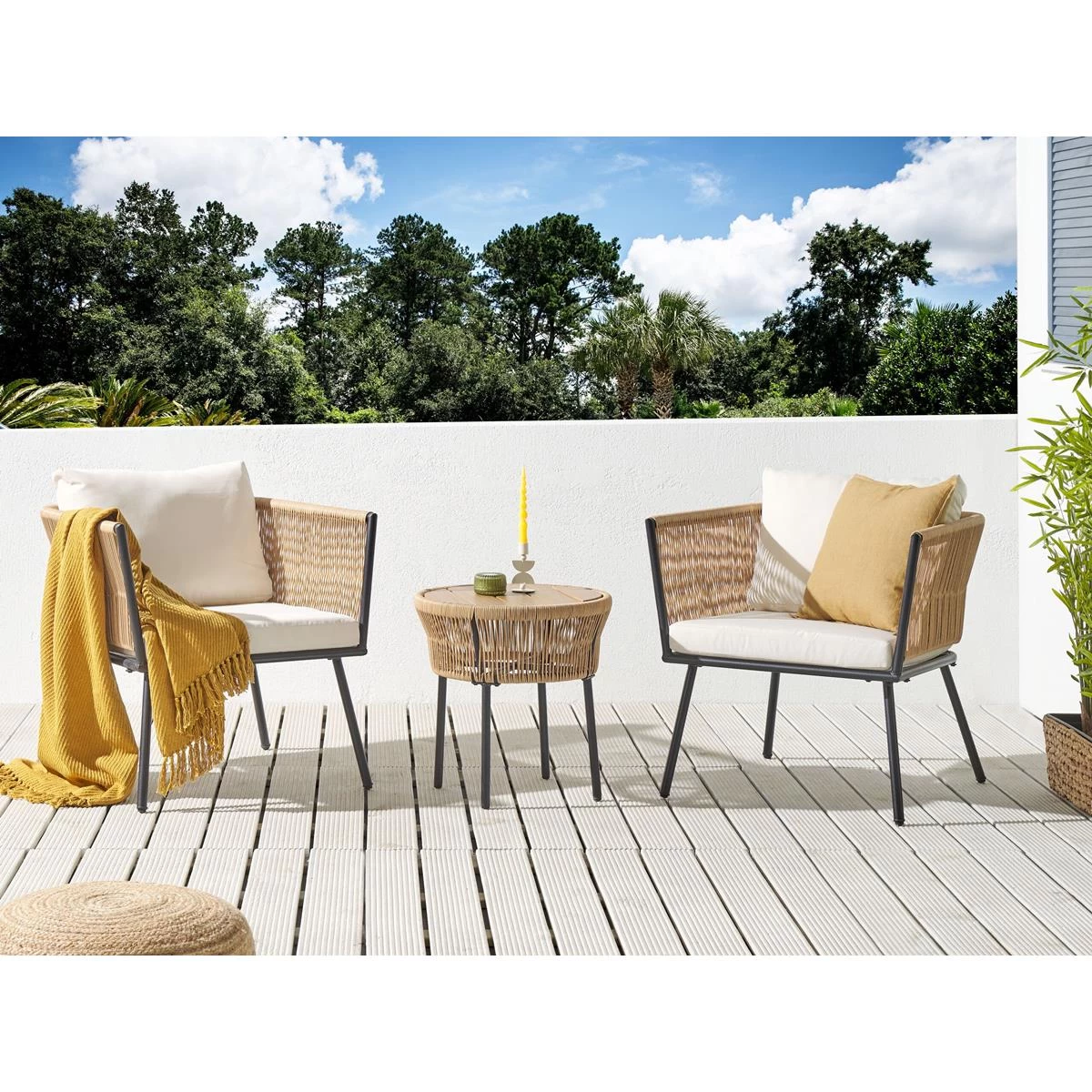 Beliani - GARGANO - Tuinset - Beige - PE Rotan - Afbeelding 2