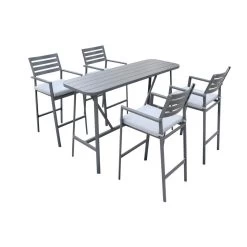 Giga Meubel - Tuinbarset Aluminium Antraciet - 5-Delig - Set Flynn