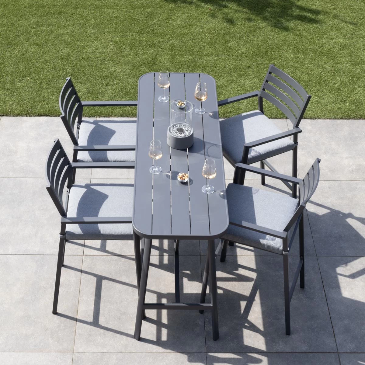 Giga Meubel - Tuinbarset Aluminium Antraciet - 5-Delig - Set Flynn - Afbeelding 7