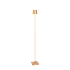 QAZQA Buiten Vloerlamp Goud Incl. LED En Dimmer Oplaadbaar - Jackson