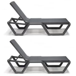 SCAB Vela Verstelbaar Ligbed Met Wielen - Set Van 2 - Antracietgrijs