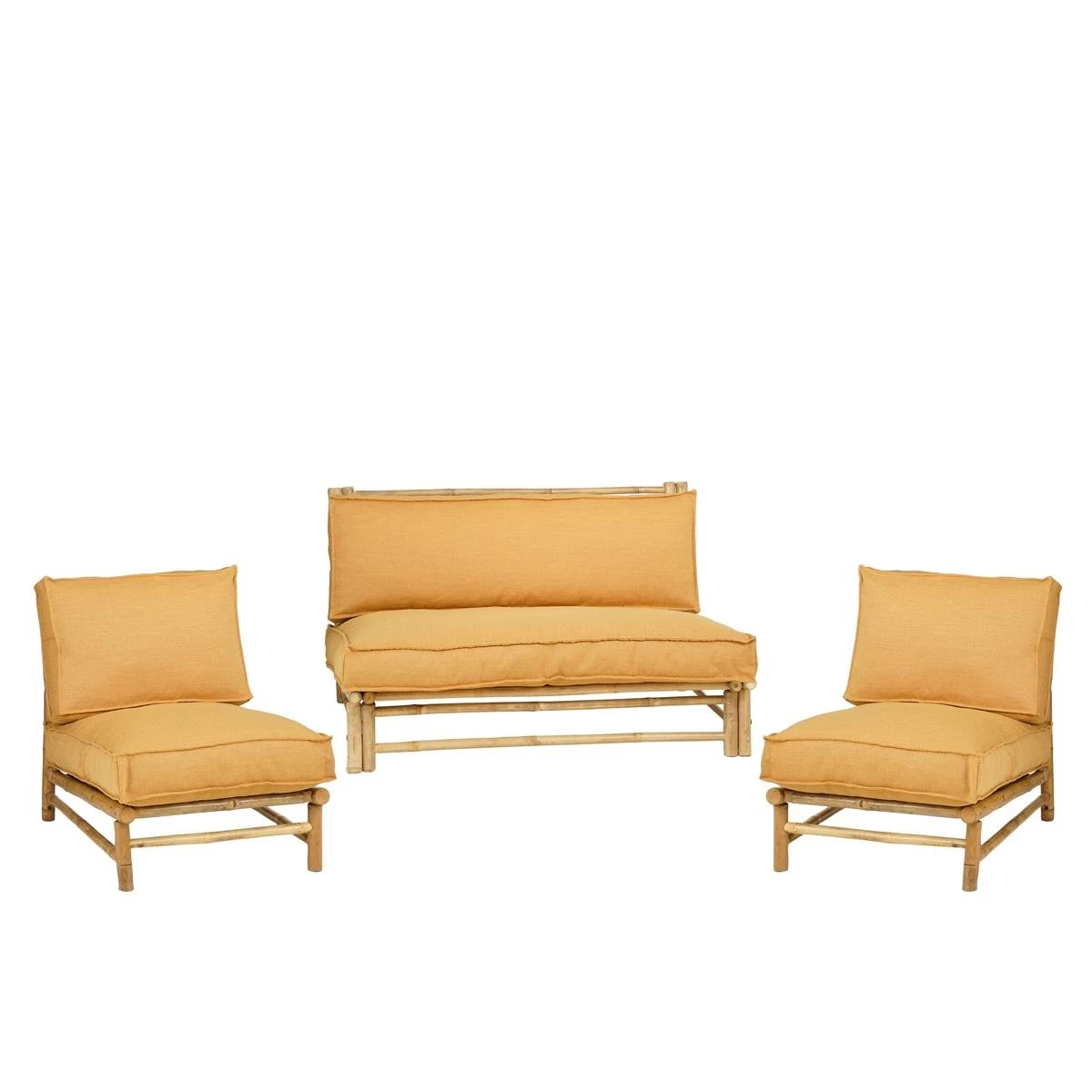 Mica Decorations Tropical Loungebank - L120 Cm - Bamboe - Lichtbruin - Afbeelding 7