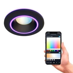 Calex Smart Halo Inbouwspot Zwart - RGB En CCT