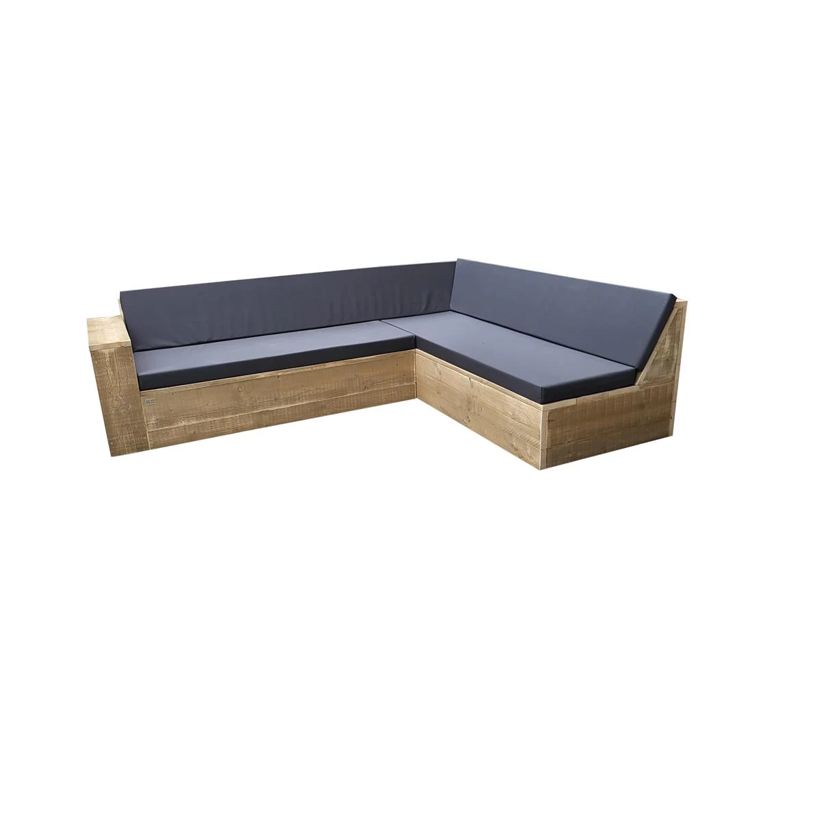 Wood4you - Loungeset 1 Steigerhout 250x200 Cm - GL-vorm- Incl Kussens - Afbeelding 7