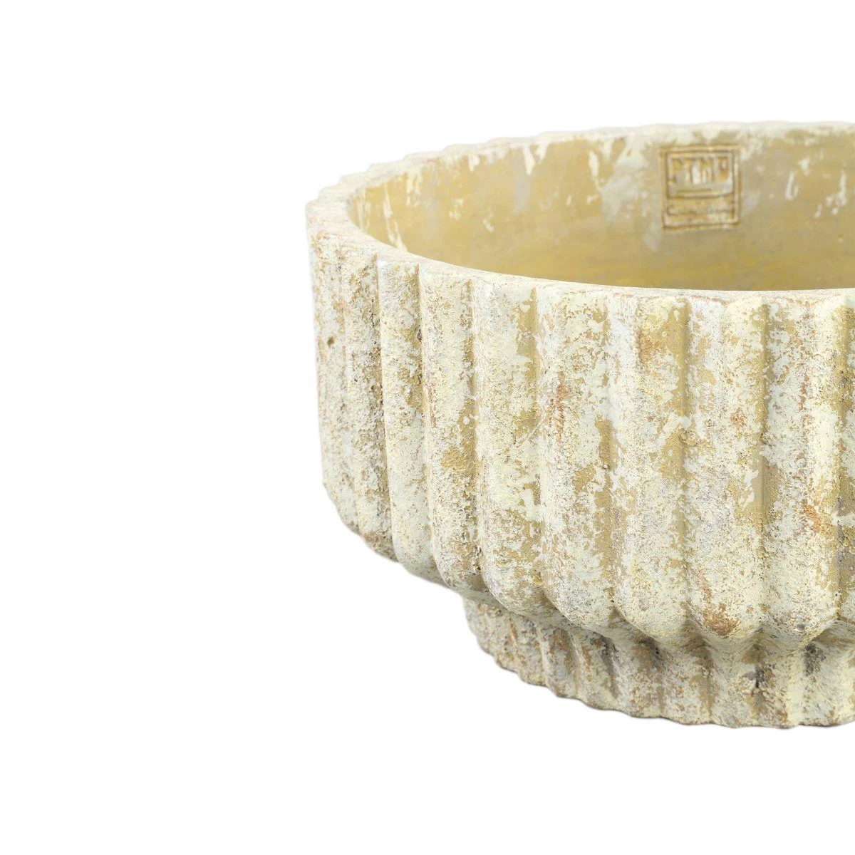 PTMD Gabriel Bloempot - 30x30x15 Cm - Cement - Creme - Afbeelding 2