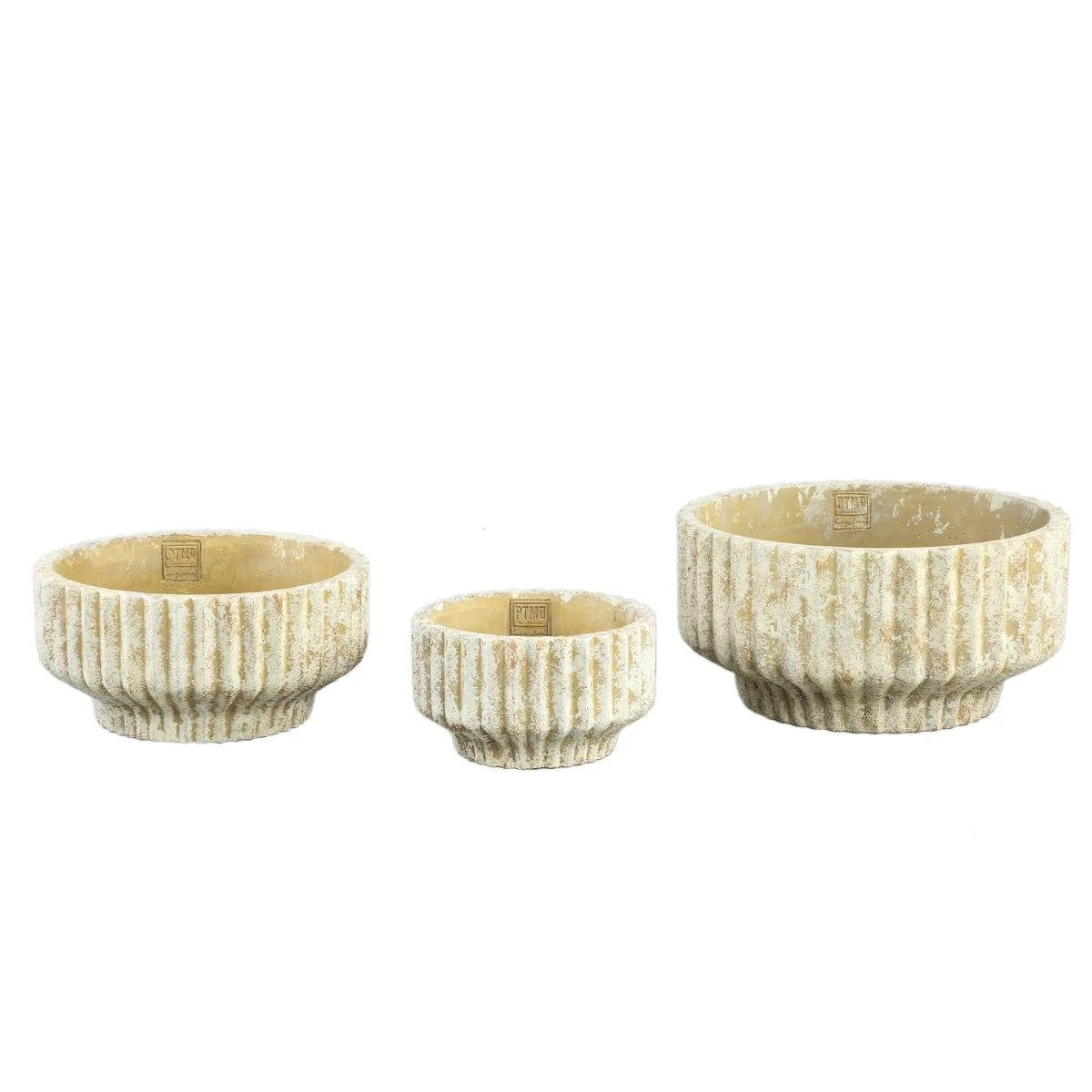 PTMD Gabriel Bloempot - 30x30x15 Cm - Cement - Creme - Afbeelding 3