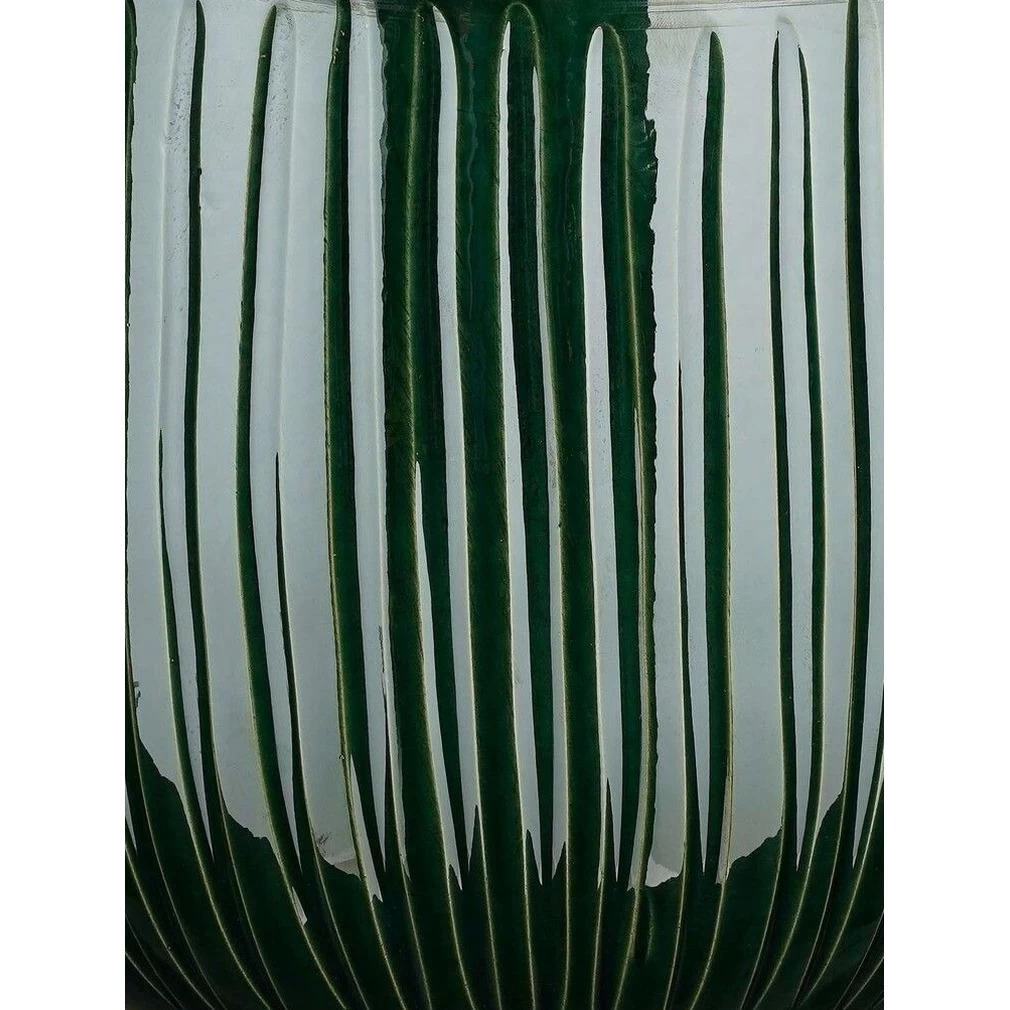 Mica Decorations Plantenpot - Donkergroen - Glans Ribbel - D29|H25 Cm - Afbeelding 2