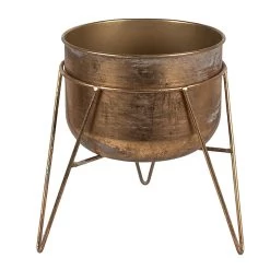 Clayre & Eef Planthouder 24 Cm Koperkleurig Ijzer Bloempot