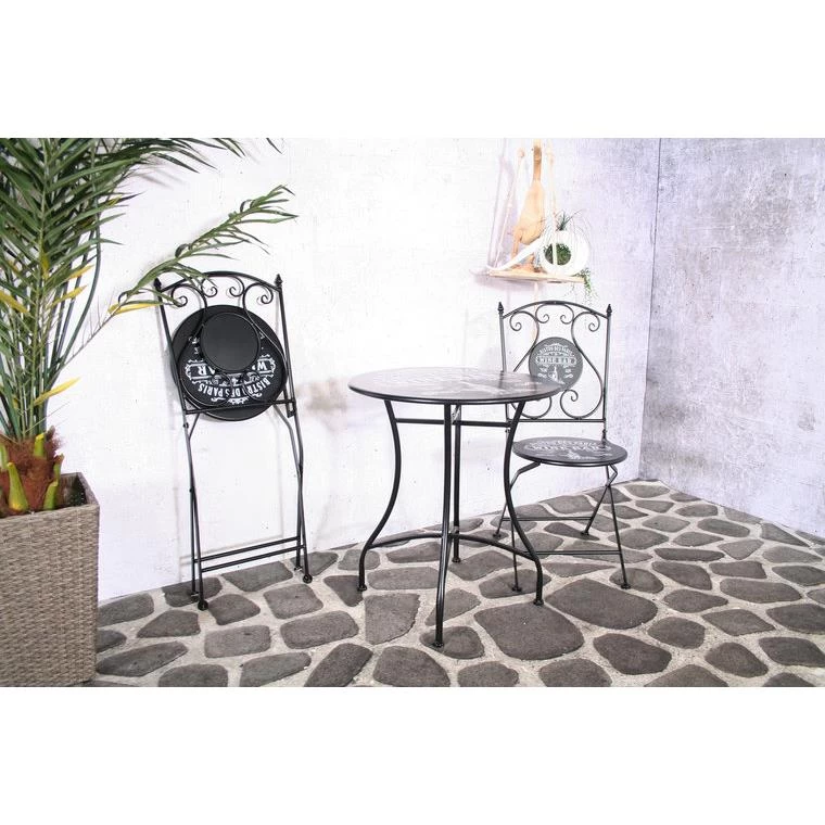 SIDD AnLi-Style Outdoor- Bistroset Marlin Zwart - Afbeelding 3