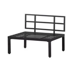 WOOOD Loungebankje Buiten George - Aluminium - Zwart - 73x90x83