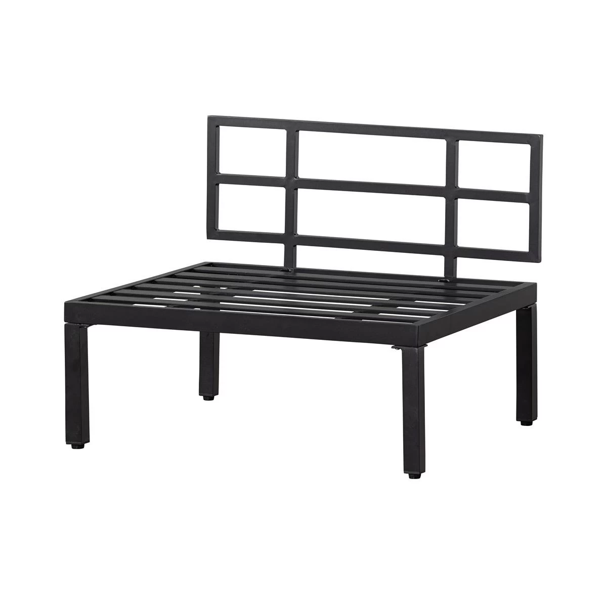 WOOOD Loungebankje Buiten George - Aluminium - Zwart - 73x90x83