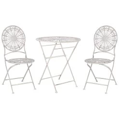 Beliani - SCAFA - Bistro Set - Wit - IJzer