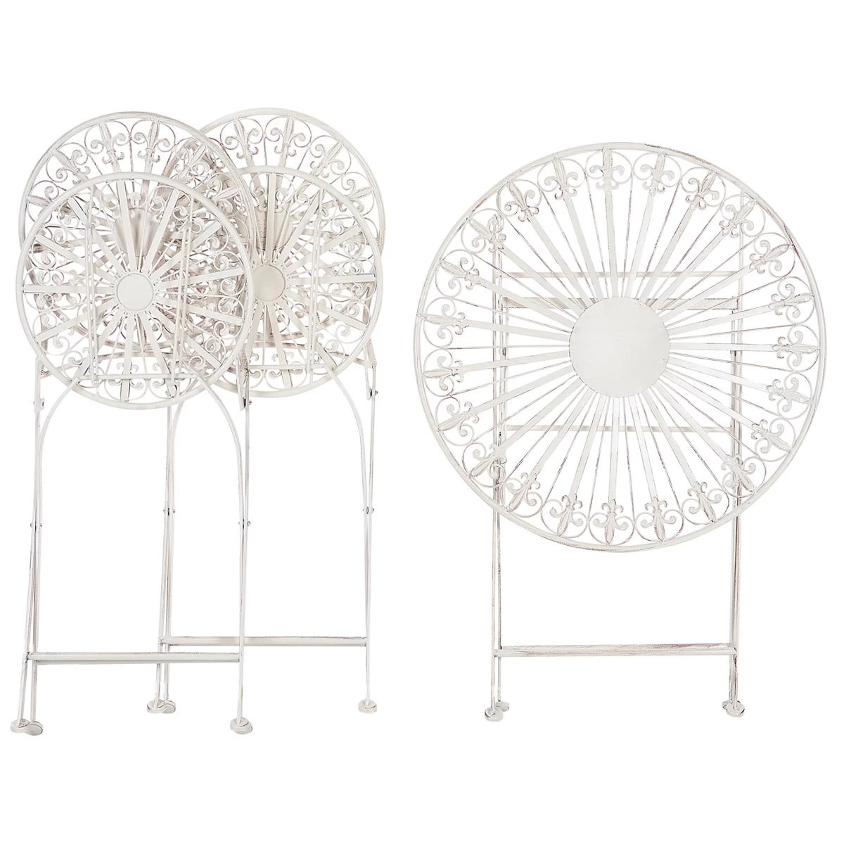 Beliani - SCAFA - Bistro Set - Wit - IJzer - Afbeelding 7