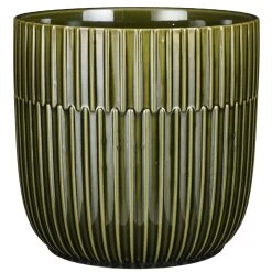 Mica Decorations Plantenpot - Keramiek Glans Donkergroen - D19|H18 Cm