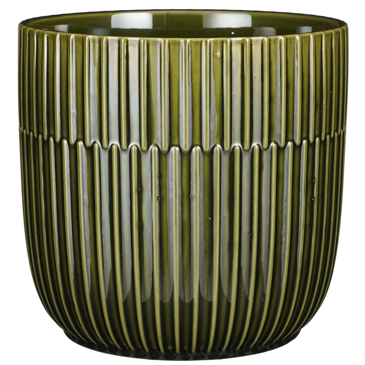 Mica Decorations Plantenpot - Keramiek Glans Donkergroen - D19|H18 Cm