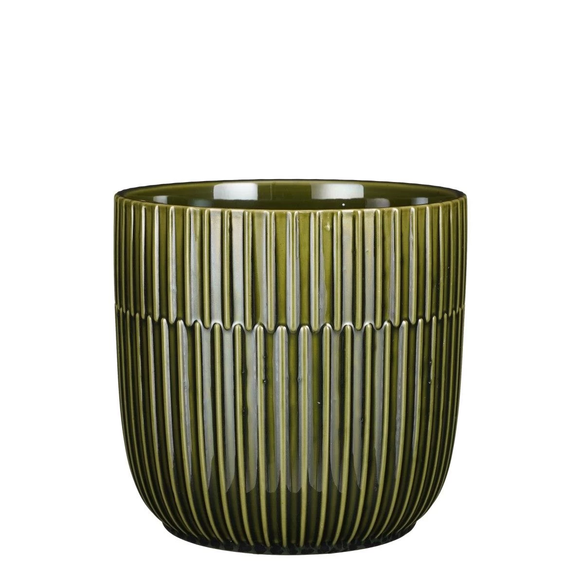 Mica Decorations Plantenpot - Keramiek Glans Donkergroen - D19|H18 Cm - Afbeelding 4