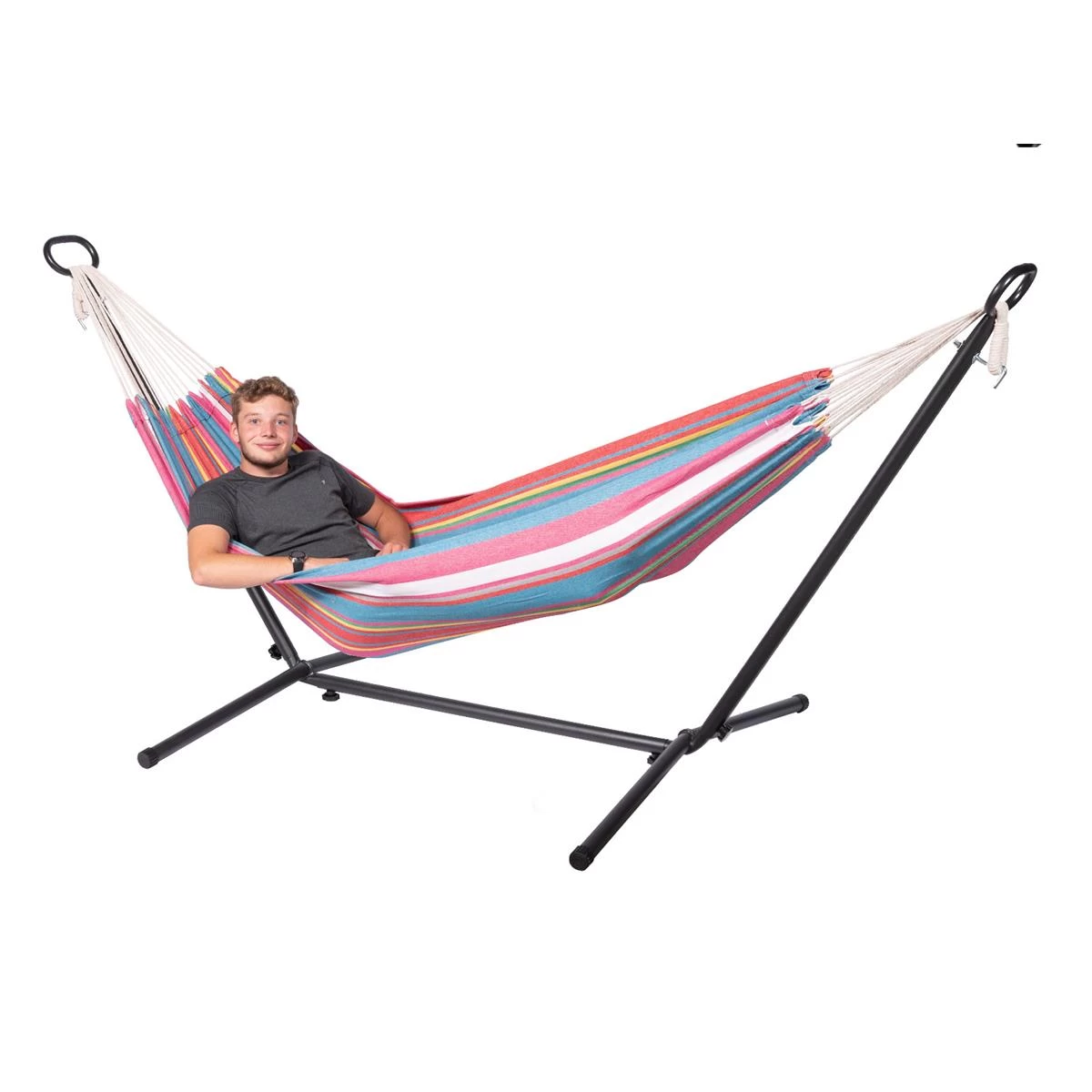 123Hammock Hangmat Eénpersoons Salvora Single Roze - Afbeelding 3