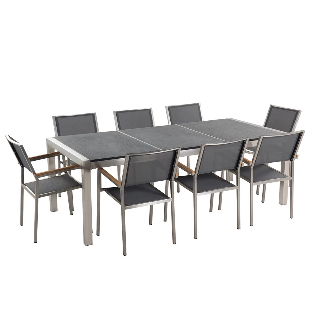 Beliani - GROSSETO - Tuinset Voor 8 - Donkergrijs - Graniet - Afbeelding 3