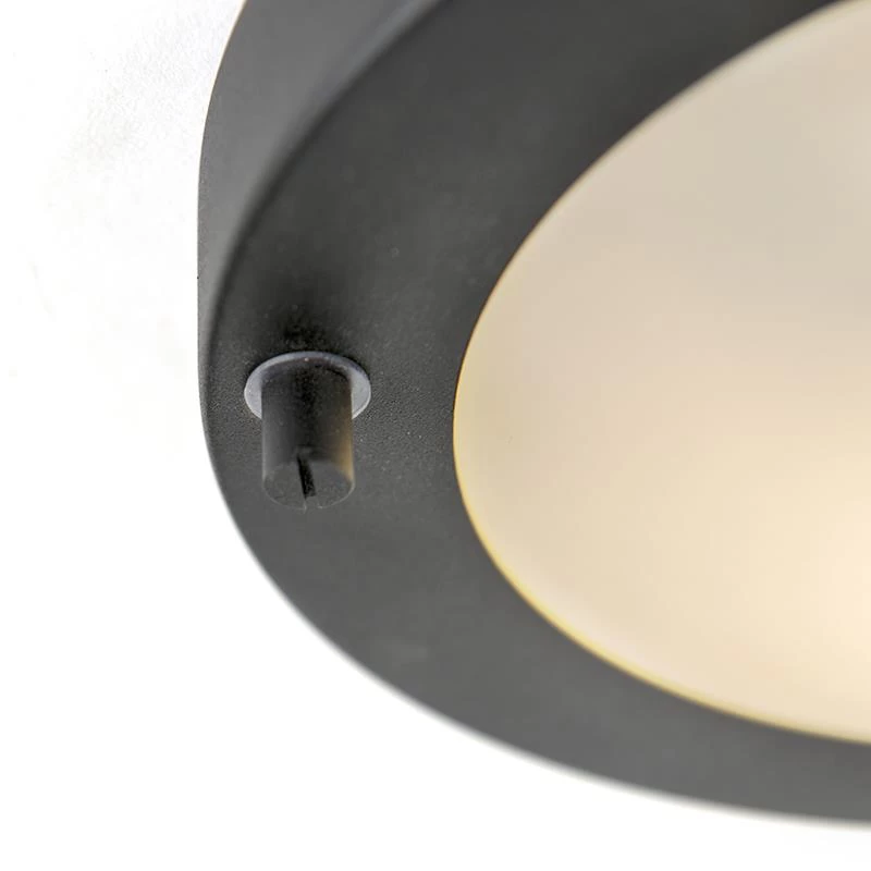 QAZQA Moderne Plafonnière Zwart 18 Cm IP44 - Yuma - Afbeelding 5