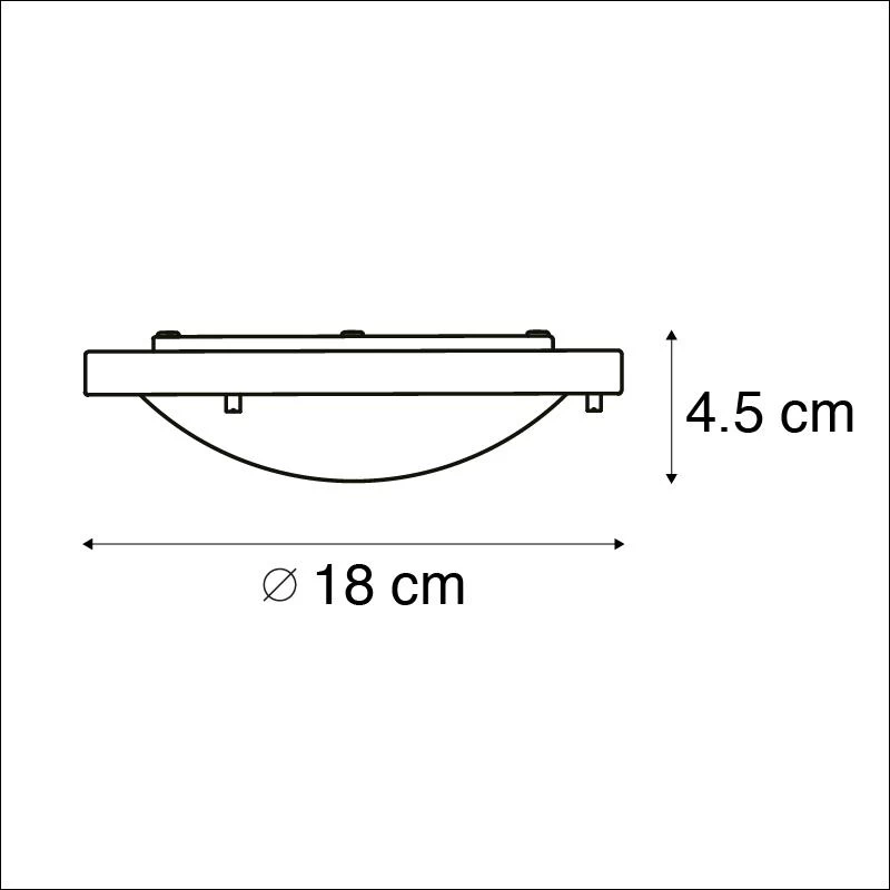 QAZQA Moderne Plafonnière Zwart 18 Cm IP44 - Yuma - Afbeelding 6