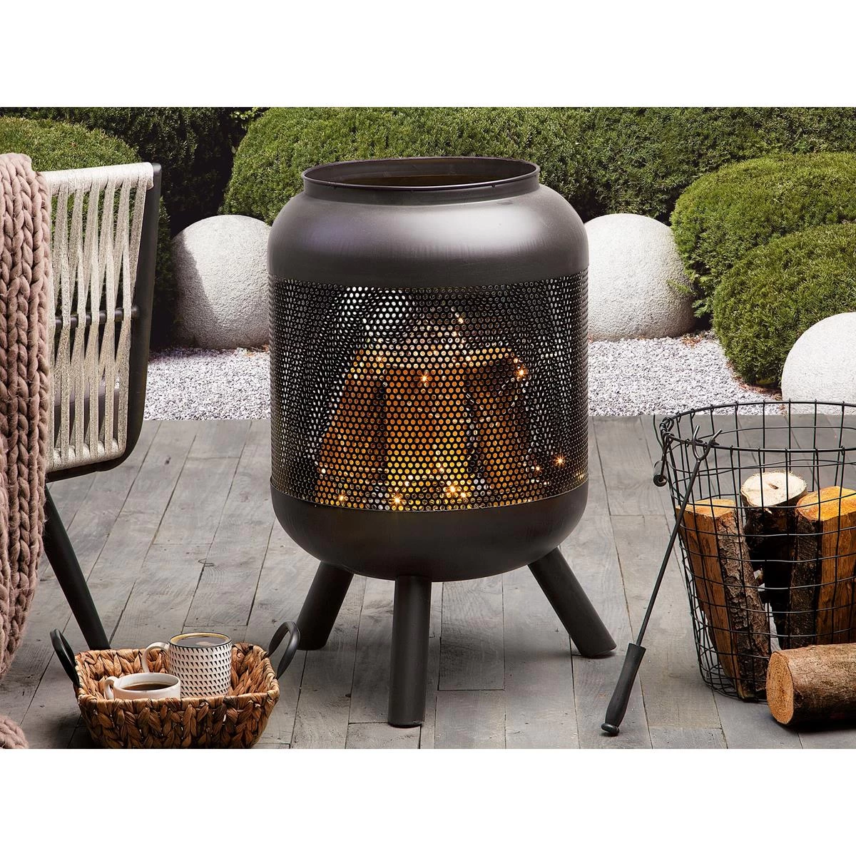 Beliani - VEER - Vuurkorf - Zwart - Staal - Afbeelding 2