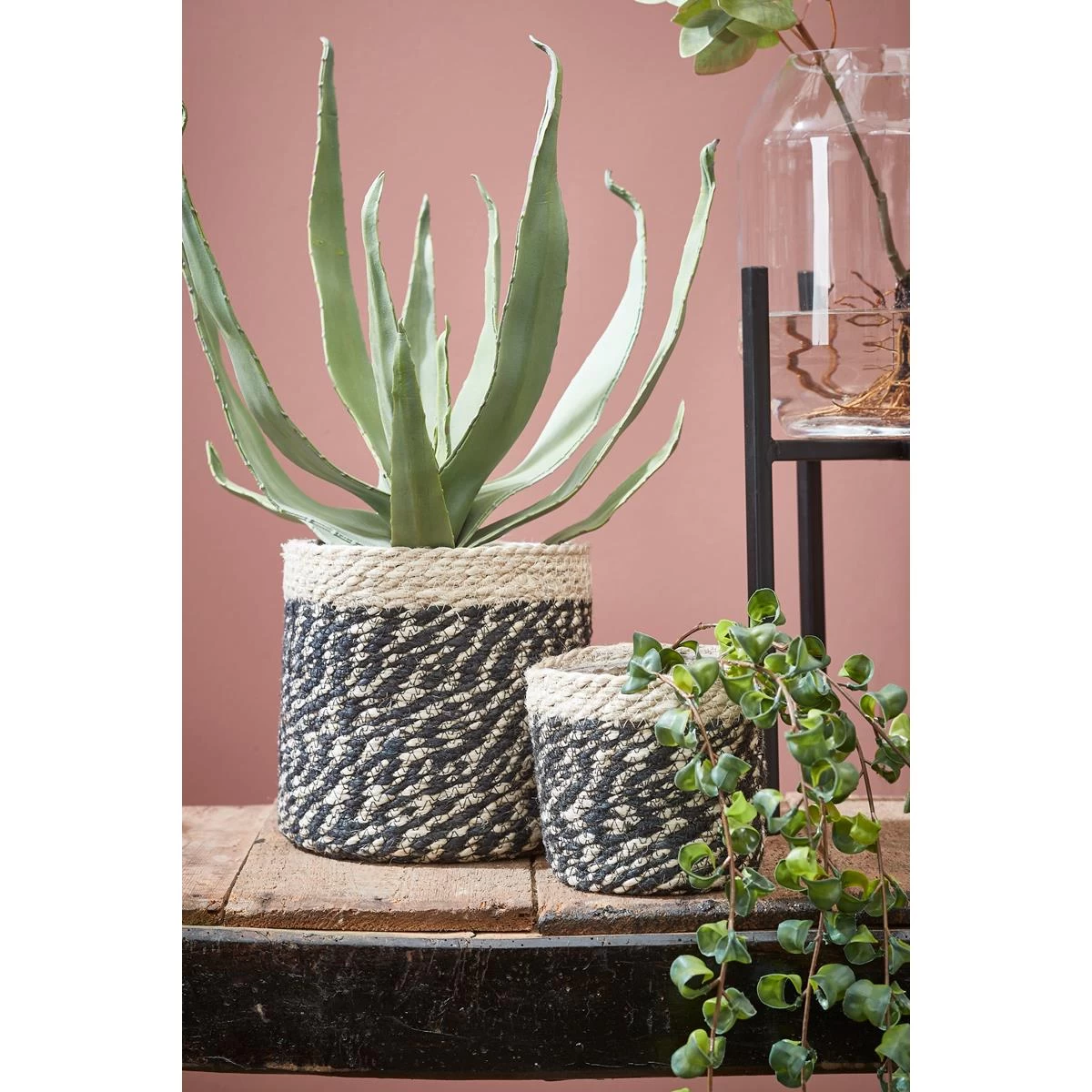 Mica Decorations Bonaparte Mand Voor Planten - Set Van 3 - Zwart - Afbeelding 5