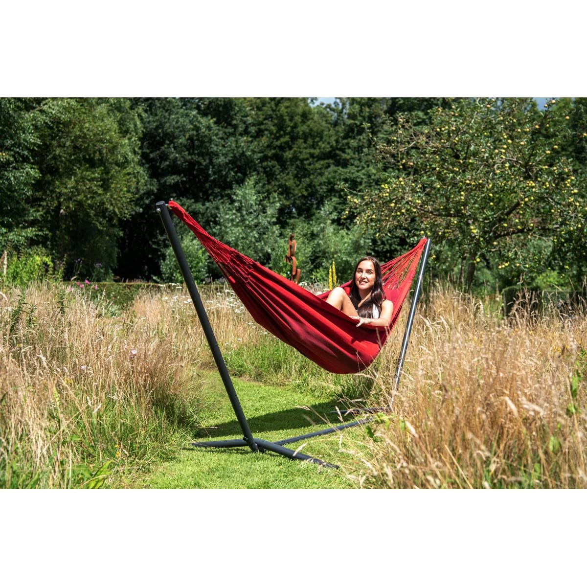 Tropilex® Hangmat Met Standaard Eénpersoons Easy & Dream Red Rood - Afbeelding 8