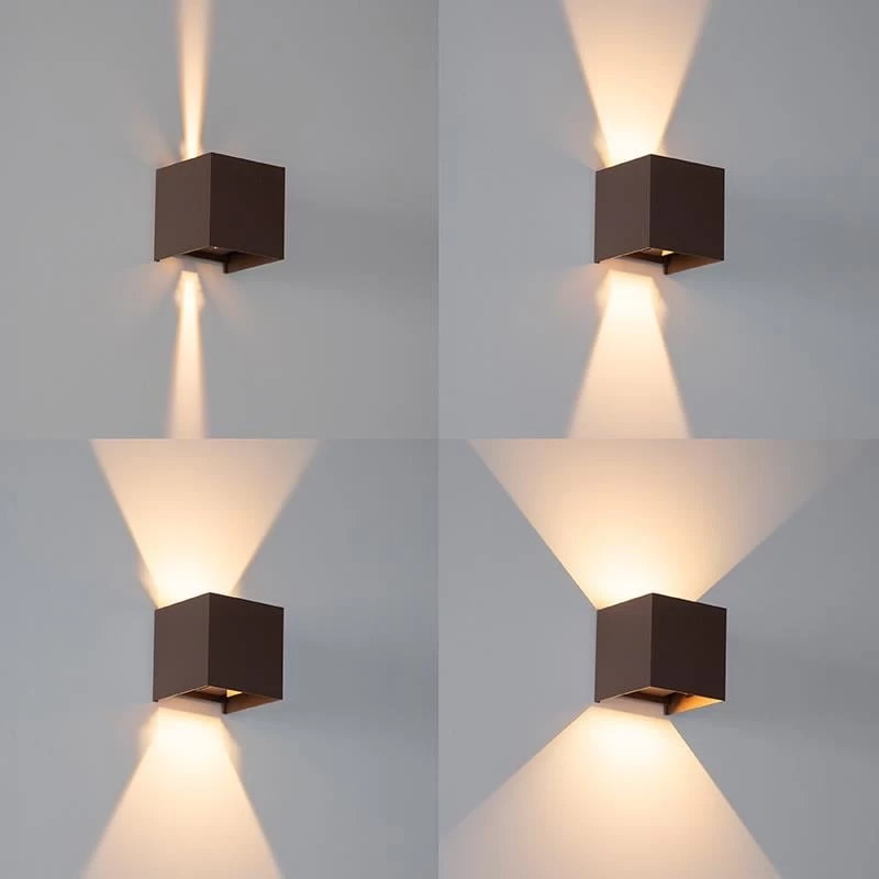 QAZQA Buiten Wandlamp Roestbruin Incl. LED 2-lichts IP54 - Edwin - Afbeelding 4