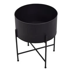 LOFT42 Flora Plantenbak Rond - Metaal - Mat Zwart - Ø40