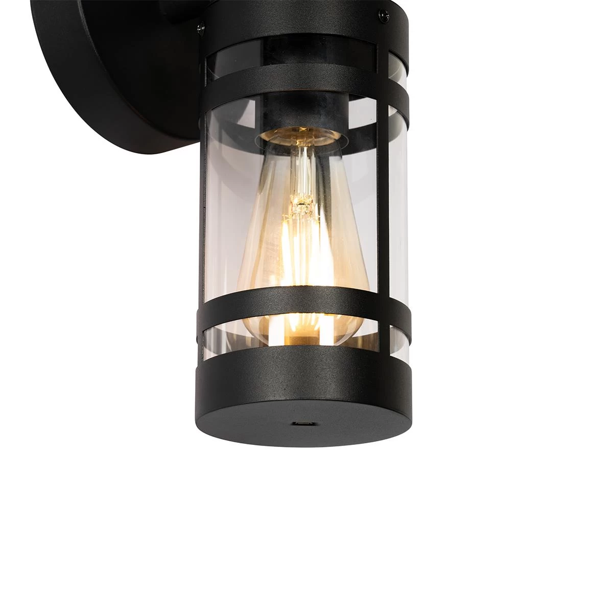 QAZQA Buiten Wandlamp Zwart IP44 Licht-donker Sensor - Ruben - Afbeelding 3