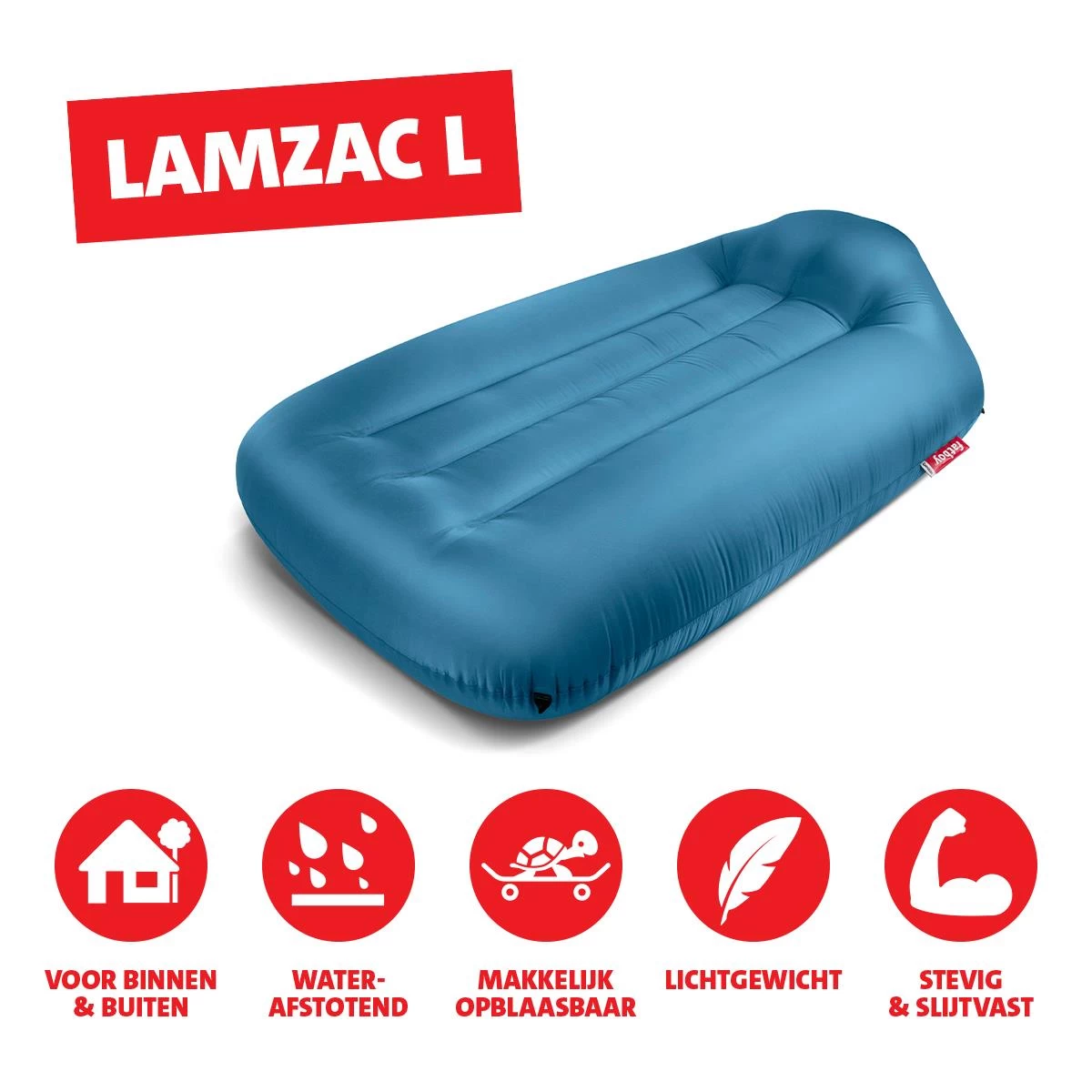 Fatboy Air Lounger - Luchtzak - Oplaasbare Zitzak Lamzac L - Blauw - Afbeelding 6