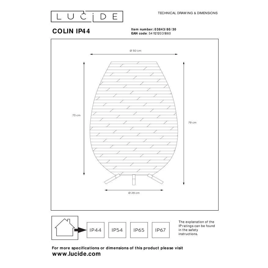 Lucide COLIN IP44 Vloerlamp - Zwart - Afbeelding 9