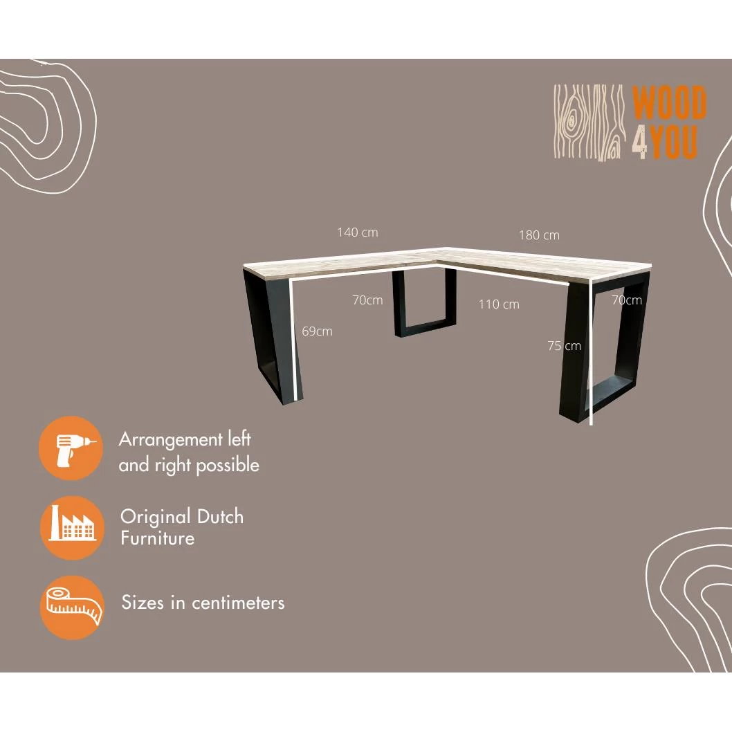 Wood4you - Hoekbureau - New Orleans - Industrial Wood - Hout - Afbeelding 4