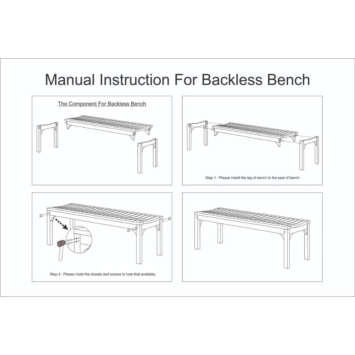 Giga Meubel - Tuinbank Teakhout - Naturel - 120cm - Bank Madison - Afbeelding 2