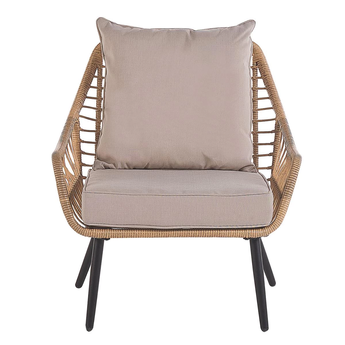 Beliani - LAURETO - Bistroset Voor 2 - Natuurlijk - PE Rotan - Afbeelding 3