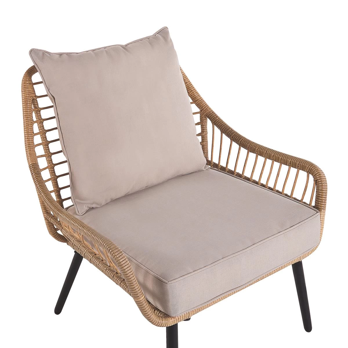 Beliani - LAURETO - Bistroset Voor 2 - Natuurlijk - PE Rotan - Afbeelding 6