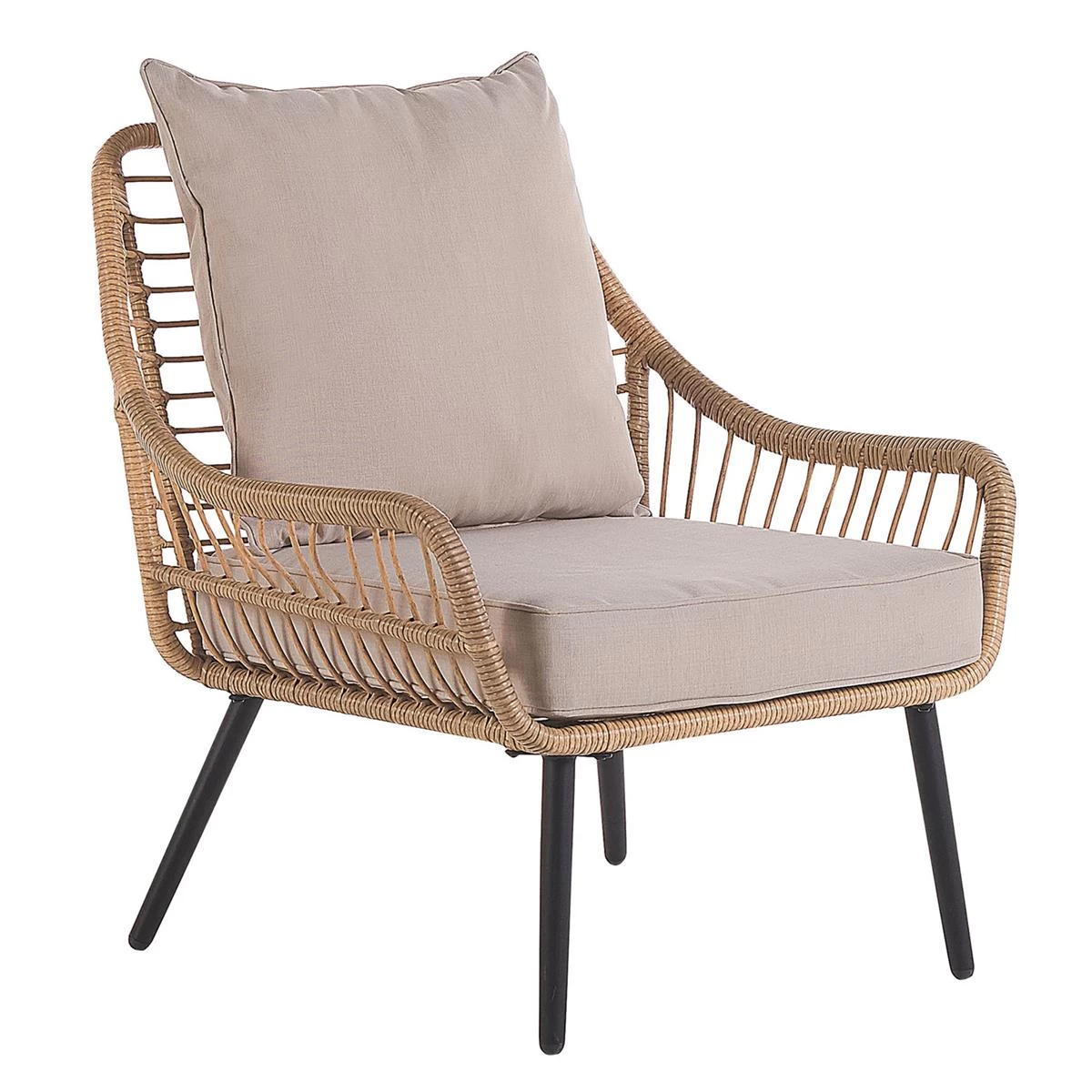 Beliani - LAURETO - Bistroset Voor 2 - Natuurlijk - PE Rotan - Afbeelding 4