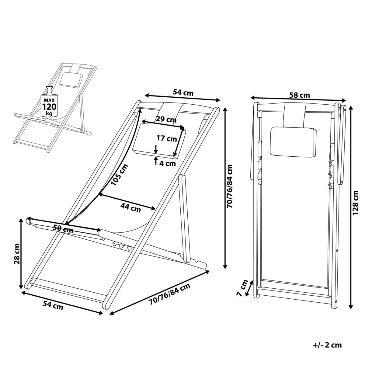 Beliani - AVELLINO - Strandstoel - Grijs - Polyester - Afbeelding 11