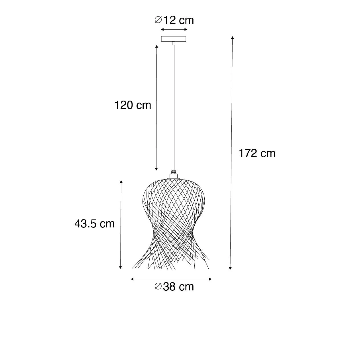 QAZQA Oosterse Buiten Hanglamp Bamboe IP44 - Carlos - Afbeelding 4