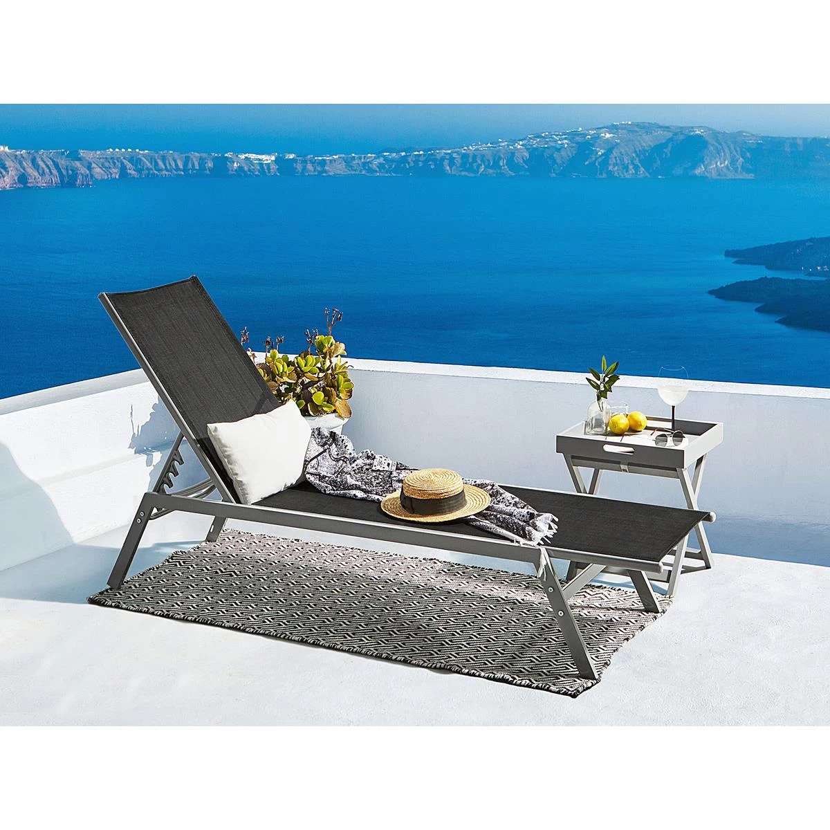 Beliani - NOLI - Strandstoel - Zwart - Staal - Afbeelding 2